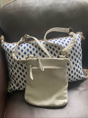 Cream Braided-Strap Crossbody Bag for Women